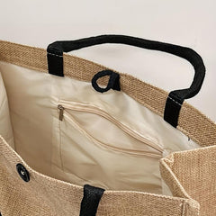 2pcs Burlap Tote Bags with Coin Purse