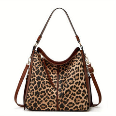 Cow Print Tassel Shoulder Bag Retro Style Crossbody Bag