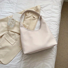 Minimalist Large Capacity Hobo Bag Solid Shoulder Bag All Match Office Bag