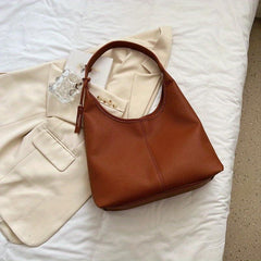 Minimalist Large Capacity Hobo Bag Solid Shoulder Bag All Match Office Bag