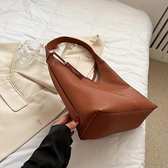 Minimalist Large Capacity Hobo Bag Solid Shoulder Bag All Match Office Bag