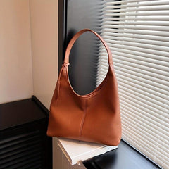 Minimalist Large Capacity Hobo Bag Solid Shoulder Bag All Match Office Bag