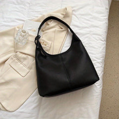 Minimalist Large Capacity Hobo Bag Solid Shoulder Bag All Match Office Bag