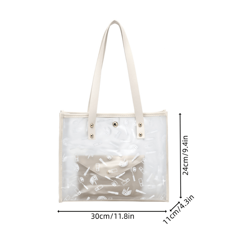 PVC Tote Bag Women's Casual Handbag For Travel & Beach
