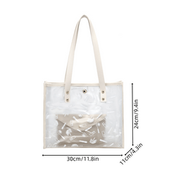 PVC Tote Bag Women's Casual Handbag For Travel & Beach