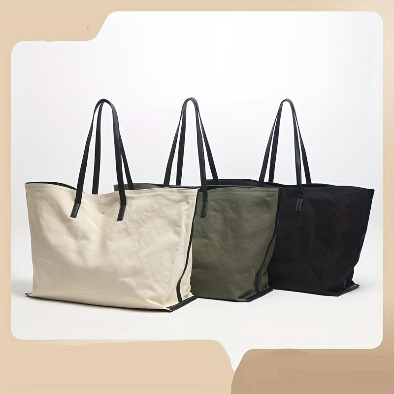 Large Capacity Canvas Tote Bag Lightweight Shoulder Bag