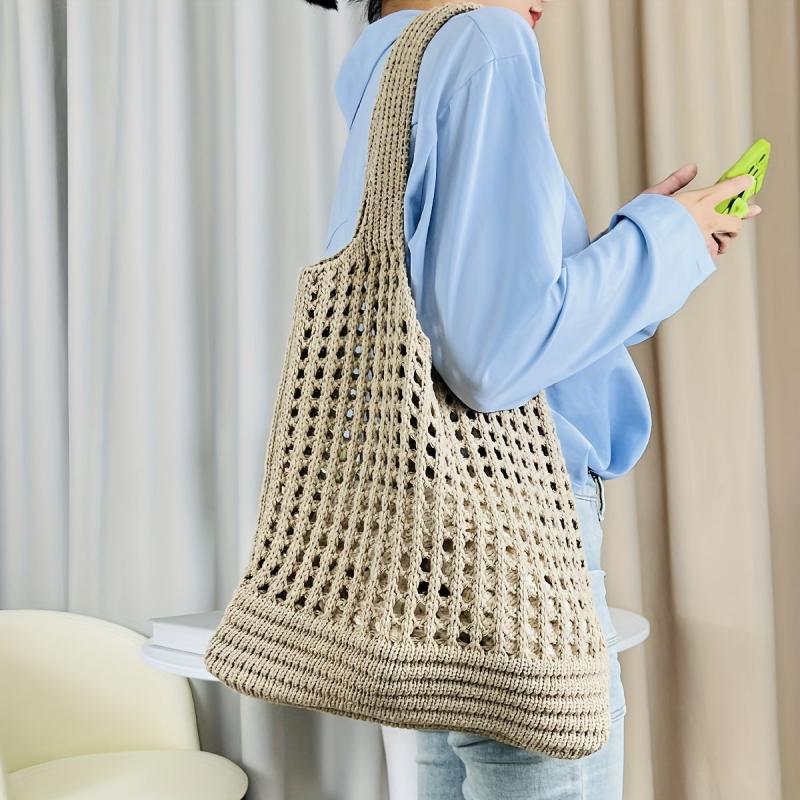 Large Knitted Hobo Bag Summer Tote Beach Handbag