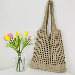 Large Knitted Hobo Bag Summer Tote Beach Handbag