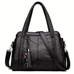 Vintage Solid Tote Bag All Match Satchel Bag Storage Bag