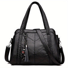Vintage Solid Tote Bag All Match Satchel Bag Storage Bag
