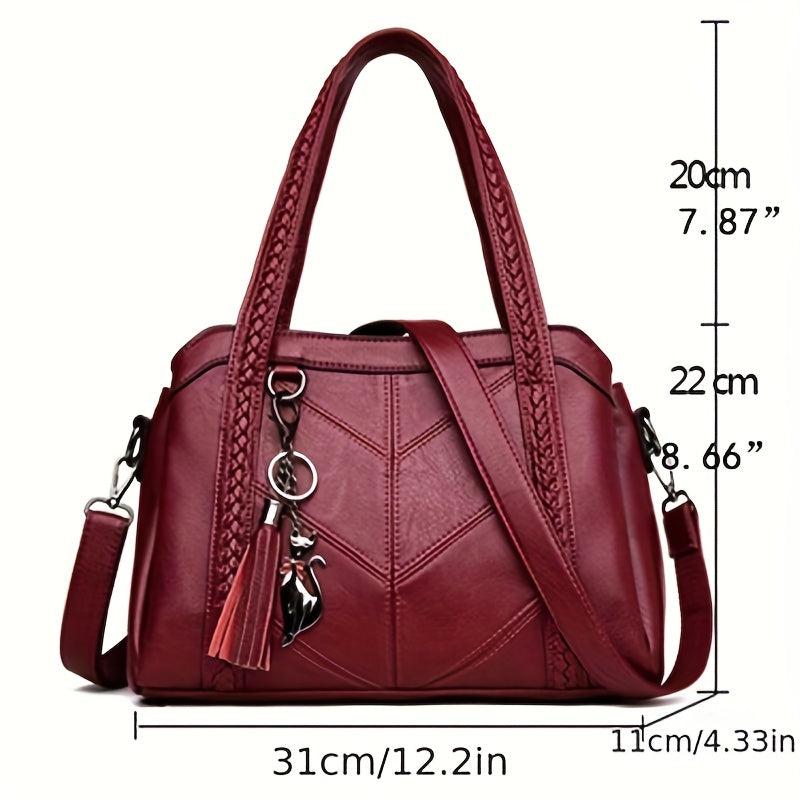 Vintage Solid Tote Bag All Match Satchel Bag Storage Bag
