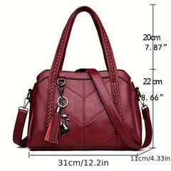 Vintage Solid Tote Bag All Match Satchel Bag Storage Bag