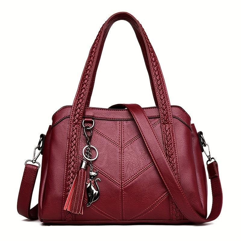 Vintage Solid Tote Bag All Match Satchel Bag Storage Bag