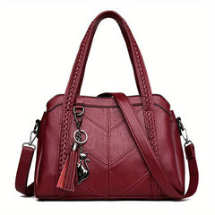 Vintage Solid Tote Bag All Match Satchel Bag Storage Bag