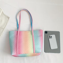 Colorful Gradient Tote Bag for Women Large Capacity Handbag
