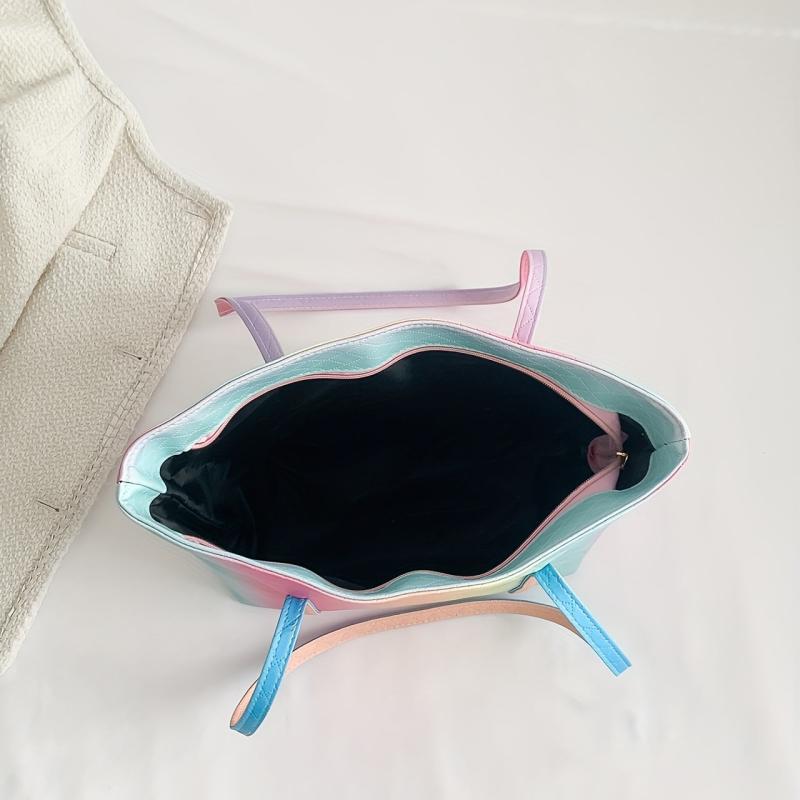 Colorful Gradient Tote Bag for Women Large Capacity Handbag