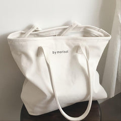 Letter Graphic Tote Bag Women's Canvas Handbag For School & Shopping