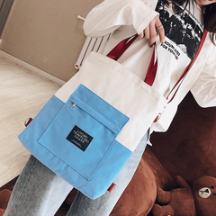 Colorblock Preppy Backpack Multifunctional Book Bag
