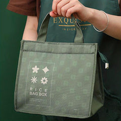 Floral Pattern Thermal Storage Box Insulated Lunch Bag