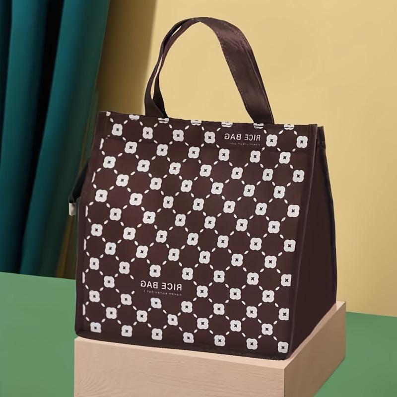 Floral Pattern Thermal Storage Box Insulated Lunch Bag