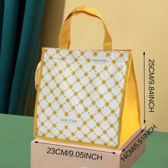Floral Pattern Thermal Storage Box Insulated Lunch Bag