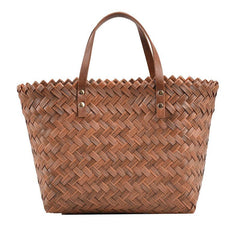 Summer Woven Basket Large Capacity Straw Handbag Boho Style Beach Bag