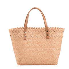 Summer Woven Basket Large Capacity Straw Handbag Boho Style Beach Bag