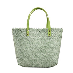 Summer Woven Basket Large Capacity Straw Handbag Boho Style Beach Bag