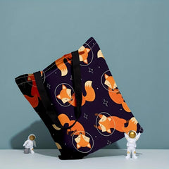 Fox Print Canvas Tote Bag Large Reusable Shopping Bag