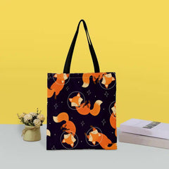 Fox Print Canvas Tote Bag Large Reusable Shopping Bag