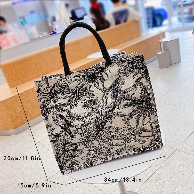 Vintage Embroidery Tote Bag Large Capacity Lightweight Handbags