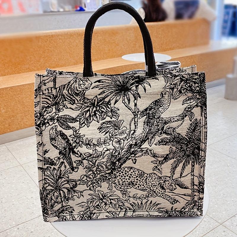 Vintage Embroidery Tote Bag Large Capacity Lightweight Handbags