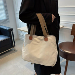 Canvas Tote Bag Large Capacity Shoulder Bag Reusable Shopping Bag