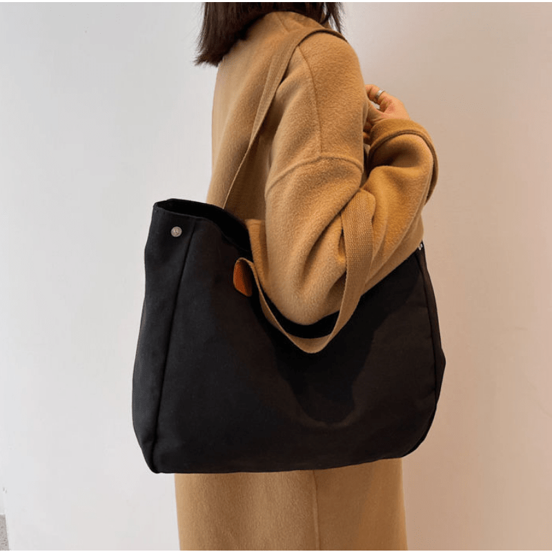 Canvas Tote Bag Large Capacity Shoulder Bag Reusable Shopping Bag