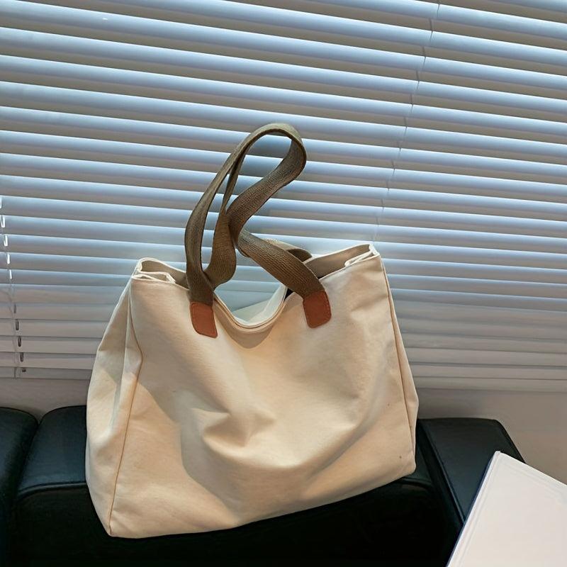 Canvas Tote Bag Large Capacity Shoulder Bag Reusable Shopping Bag