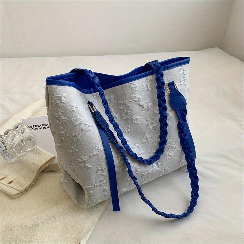 Flower Jacquard Tote Bag Large Capacity Handbag