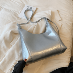 Vintage PU Leather Tote Bag Women's Chain Crossbody Bag