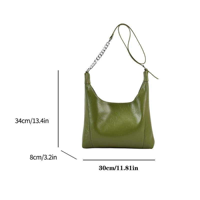 Vintage PU Leather Tote Bag Women's Chain Crossbody Bag