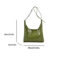 Vintage PU Leather Tote Bag Women's Chain Crossbody Bag