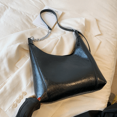Vintage PU Leather Tote Bag Women's Chain Crossbody Bag
