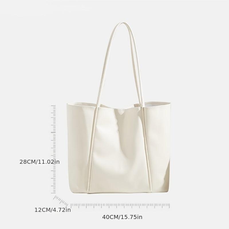 Soft PU Leather Tote Bag with Insert Pouch for Work