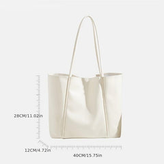 Soft PU Leather Tote Bag with Insert Pouch for Work