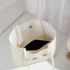 Soft PU Leather Tote Bag with Insert Pouch for Work