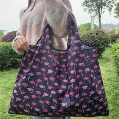 Flamingo Print Shoulder Bag Lightweight Shopper Bag