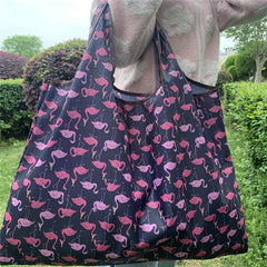 Flamingo Print Shoulder Bag Lightweight Shopper Bag