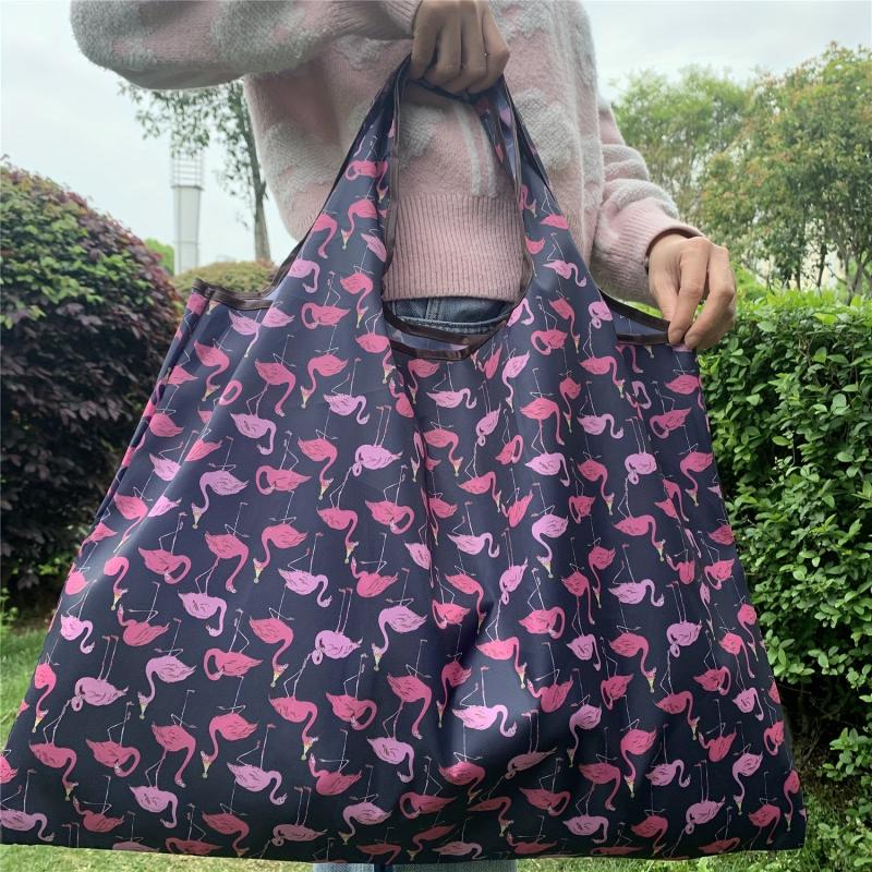 Flamingo Print Shoulder Bag Lightweight Shopper Bag