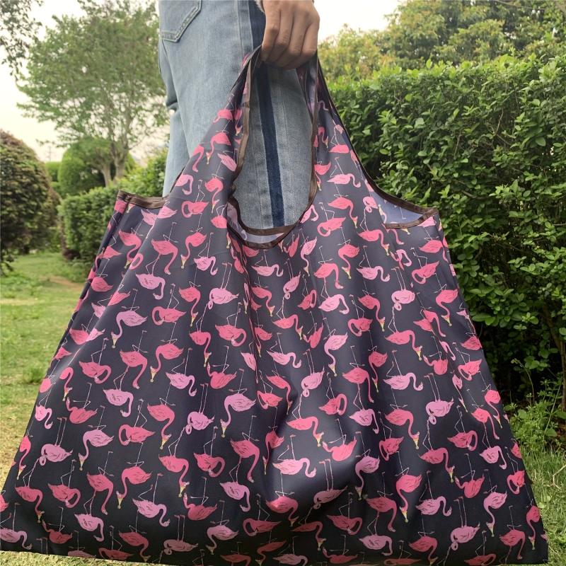 Flamingo Print Shoulder Bag Lightweight Shopper Bag