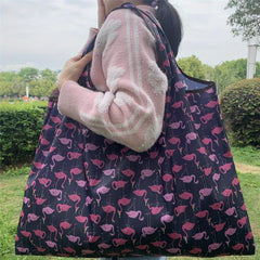 Flamingo Print Shoulder Bag Lightweight Shopper Bag