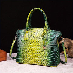 Crocodile Pattern Top Handle Tote Bag Large Capacity Shoulder Bag