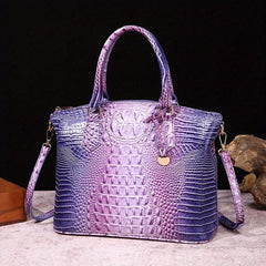 Crocodile Pattern Top Handle Tote Bag Large Capacity Shoulder Bag